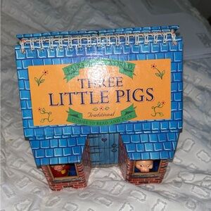 1997 THREE LITTLE PIGS Pop Up Book Playhouse - Complete Set